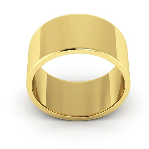 10K Yellow Gold 10mm flat wedding band - DELLAFORA