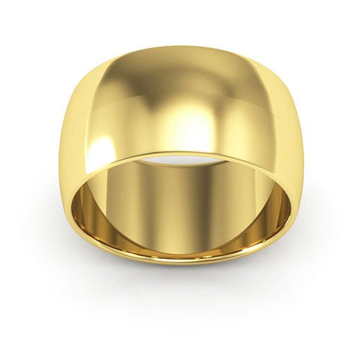10K Yellow Gold 10mm half round wedding band - DELLAFORA