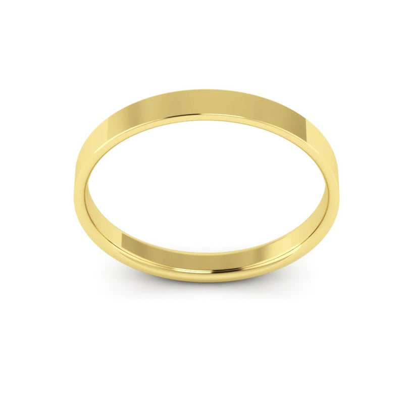 10K Yellow Gold 2.5mm extra light flat comfort fit wedding bands - DELLAFORA