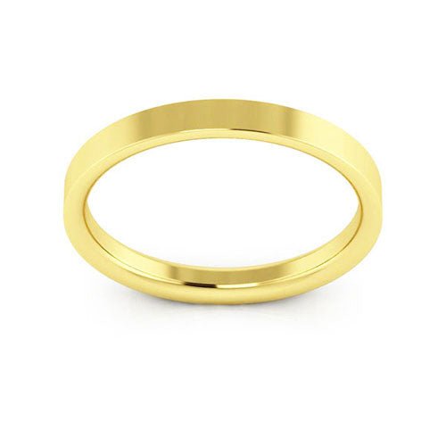 10K Yellow Gold 2.5mm flat comfort fit wedding band - DELLAFORA