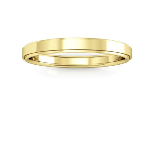 10K Yellow Gold 2.5mm flat edge design comfort fit wedding band - DELLAFORA