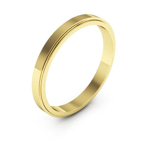 10K Yellow Gold 2.5mm flat edge design wedding band - DELLAFORA
