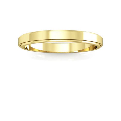 10K Yellow Gold 2.5mm flat edge design wedding band - DELLAFORA