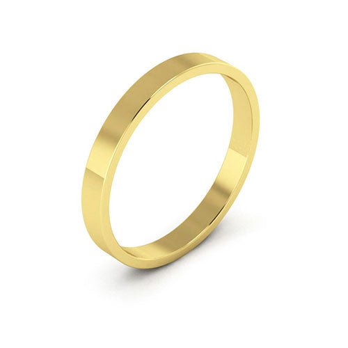 10K Yellow Gold 2.5mm flat wedding band - DELLAFORA
