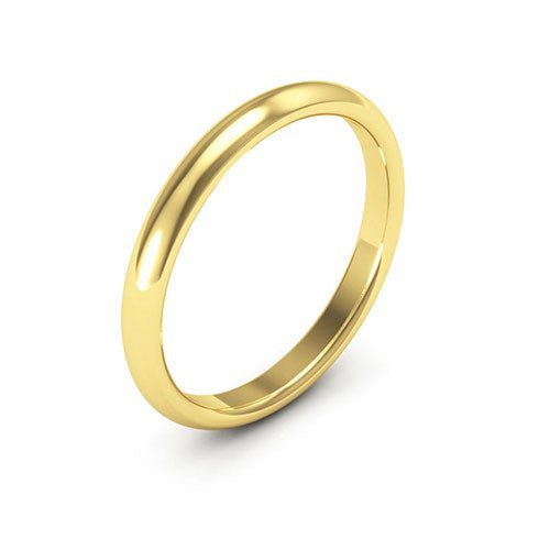 10K Yellow Gold 2.5mm half round comfort fit wedding band - DELLAFORA