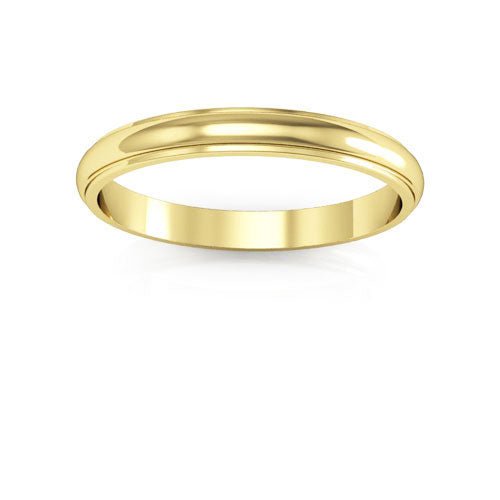 10K Yellow Gold 2.5mm half round edge design wedding band - DELLAFORA