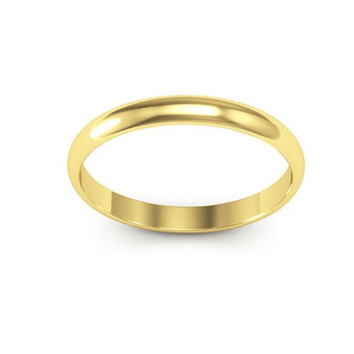 10K Yellow Gold 2.5mm half round wedding band - DELLAFORA