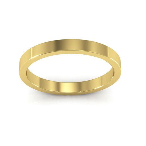 10K Yellow Gold 2.5mm heavy weight flat wedding band - DELLAFORA