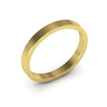 10K Yellow Gold 2.5mm heavy weight flat wedding band - DELLAFORA