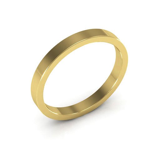 10K Yellow Gold 2.5mm heavy weight flat wedding band - DELLAFORA