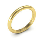 10K Yellow Gold 2.5mm heavy weight half round comfort fit wedding band - DELLAFORA