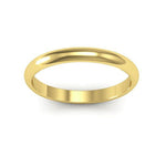 10K Yellow Gold 2.5mm heavy weight half round wedding band - DELLAFORA