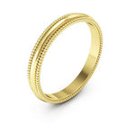 10K Yellow Gold 2.5mm milgrain wedding band - DELLAFORA