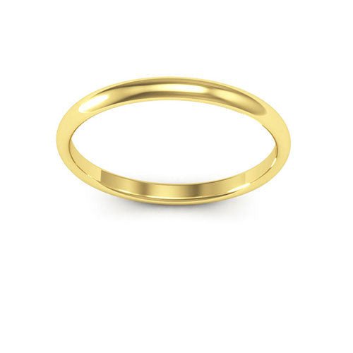 10K Yellow Gold 2mm half round comfort fit wedding band - DELLAFORA