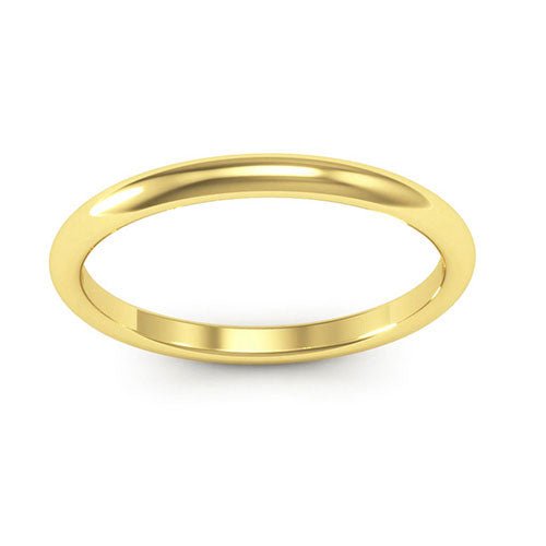 10K Yellow Gold 2mm half round comfort fit wedding band - DELLAFORA