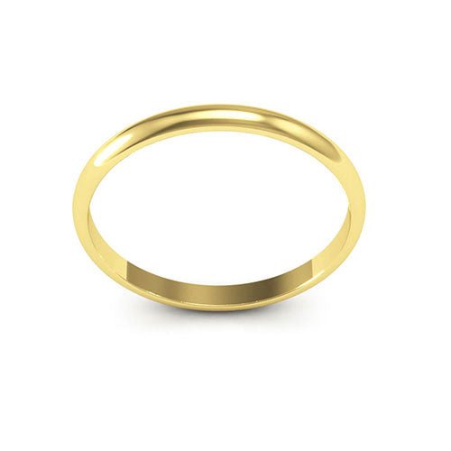 10K Yellow Gold 2mm half round wedding band - DELLAFORA