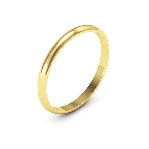 10K Yellow Gold 2mm half round wedding band - DELLAFORA