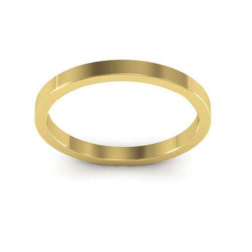10K Yellow Gold 2mm heavy weight flat wedding band - DELLAFORA