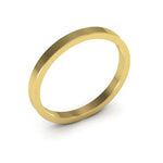 10K Yellow Gold 2mm heavy weight flat wedding band - DELLAFORA