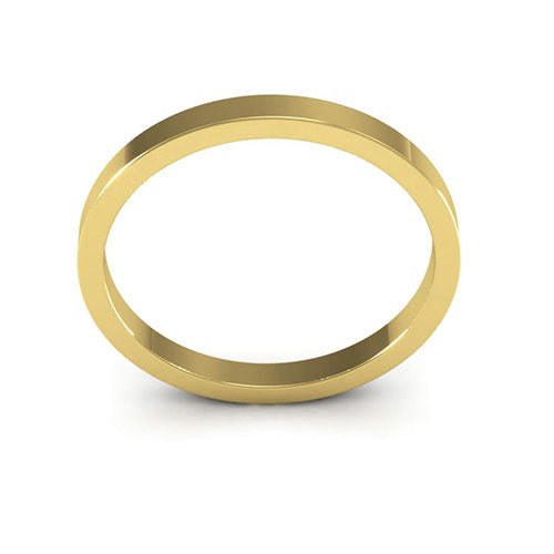 10K Yellow Gold 2mm heavy weight flat wedding band - DELLAFORA
