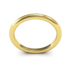 10K Yellow Gold 2mm heavy weight half round comfort fit wedding band - DELLAFORA