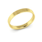 10K Yellow Gold 3mm extra light flat comfort fit wedding bands - DELLAFORA