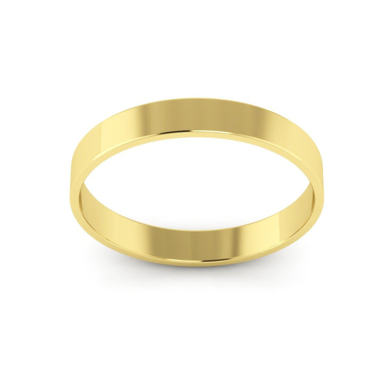 10K Yellow Gold 3mm extra light flat wedding bands - DELLAFORA