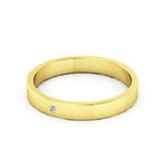 10K Yellow Gold 3mm flat diamond wedding band - DELLAFORA
