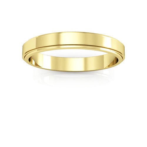 10K Yellow Gold 3mm flat edge design wedding band