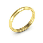10K Yellow Gold 3mm half round comfort fit wedding band - DELLAFORA