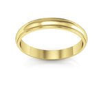 10K Yellow Gold 3mm half round edge design wedding band - DELLAFORA