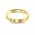 10K Yellow Gold 3mm half round wedding band - DELLAFORA