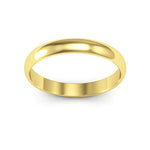 10K Yellow Gold 3mm half round wedding band - DELLAFORA