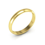 10K Yellow Gold 3mm half round wedding band - DELLAFORA