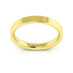 10K Yellow Gold 3mm heavy weight flat comfort fit wedding band - DELLAFORA