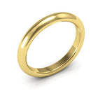 10K Yellow Gold 3mm heavy weight half round comfort fit wedding band - DELLAFORA