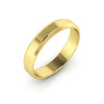 10K Yellow Gold 4mm beveled edge wedding band - DELLAFORA