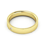 10K Yellow Gold 4mm flat comfort fit diamond wedding band - DELLAFORA