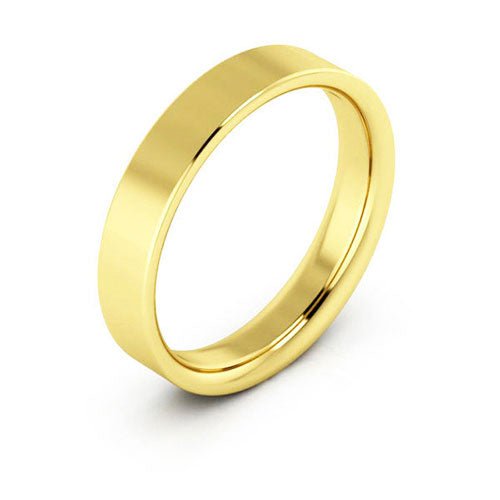 10K Yellow Gold 4mm flat comfort fit wedding band - DELLAFORA