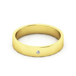 10K Yellow Gold 4mm flat diamond wedding band - DELLAFORA