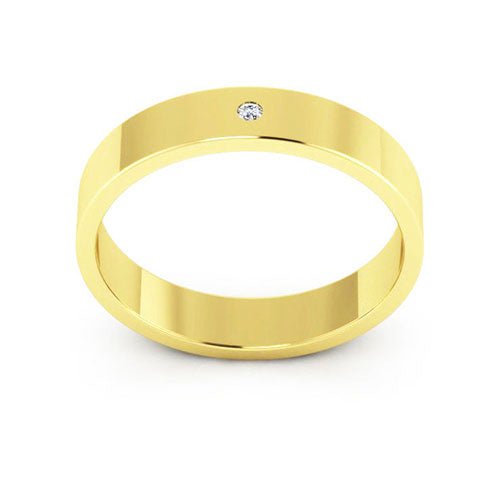 10K Yellow Gold 4mm flat diamond wedding band - DELLAFORA