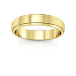 10K Yellow Gold 4mm flat edge design wedding band - DELLAFORA