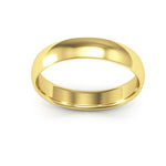 10K Yellow Gold 4mm half round comfort fit wedding band - DELLAFORA
