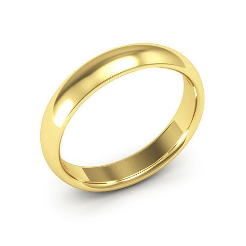 10K Yellow Gold 4mm half round comfort fit wedding band - DELLAFORA