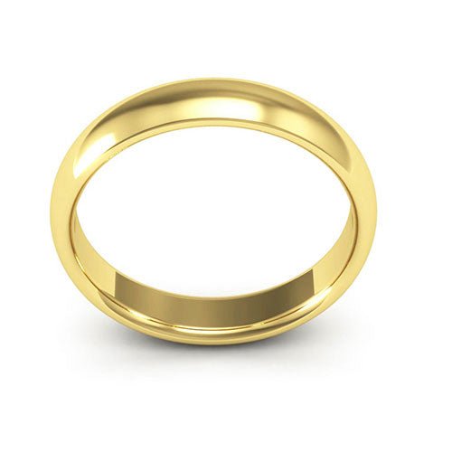 10K Yellow Gold 4mm half round comfort fit wedding band - DELLAFORA