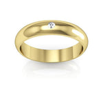 10K Yellow Gold 4mm half round diamond wedding band - DELLAFORA