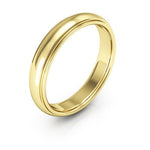 10K Yellow Gold 4mm half round edge design comfort fit wedding band - DELLAFORA