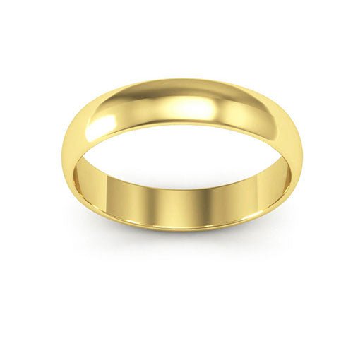 10K Yellow Gold 4mm half round wedding band - DELLAFORA