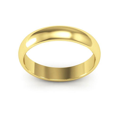 10K Yellow Gold 4mm half round wedding band - DELLAFORA