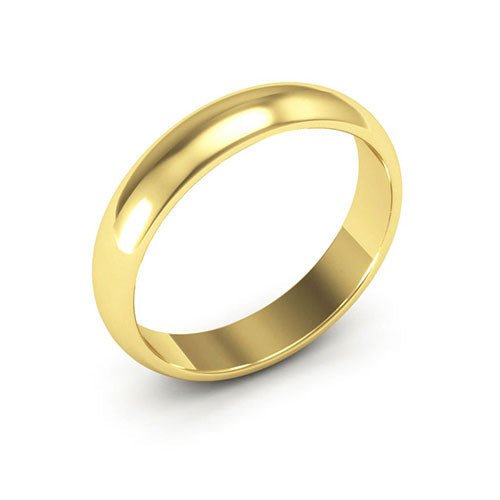 10K Yellow Gold 4mm half round wedding band - DELLAFORA